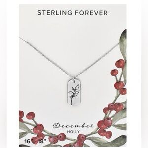 NEW Sterling Forever Silver Holly Birth Flower Necklace